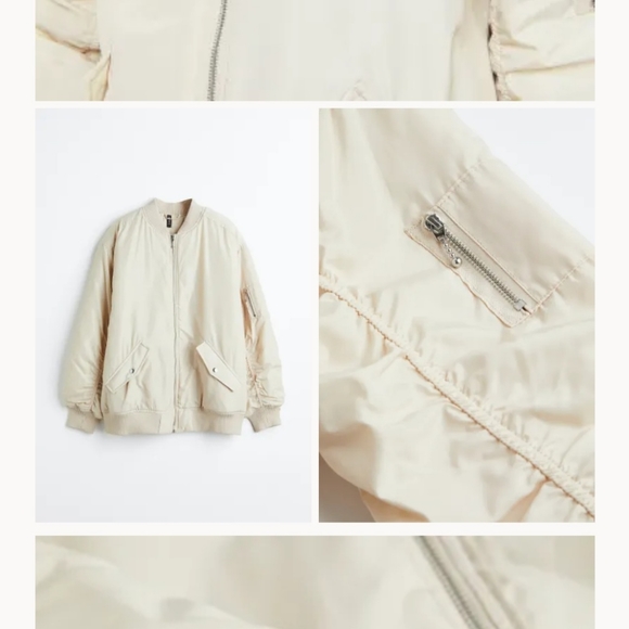 Padded bomber jacket light beige/cream - Picture 5 of 7